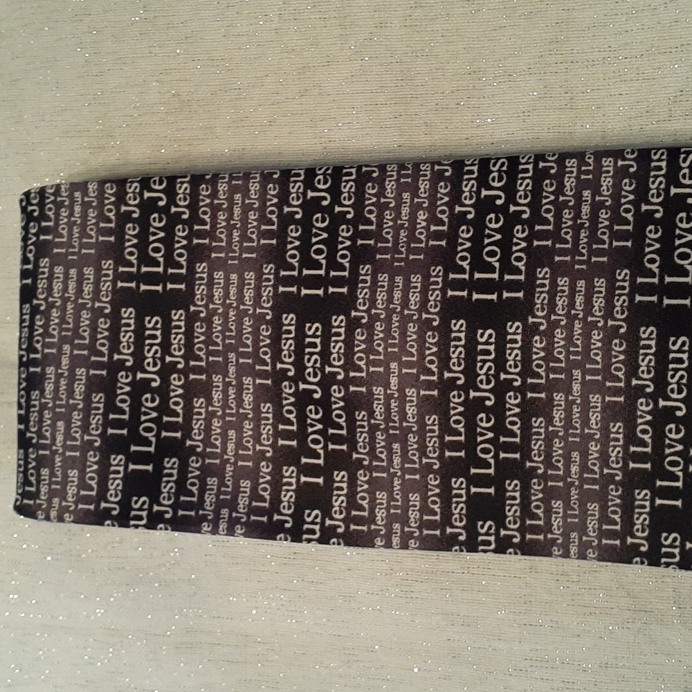 "I Love Jesus" black And white  Religious  Devotion Mens Tie